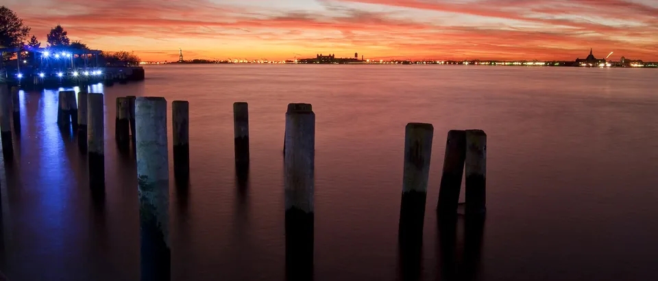Coucher de soleil sur l'Hudson, New York